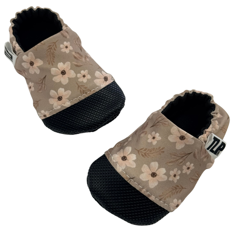 Bronze Floral Soft Sole Shoes